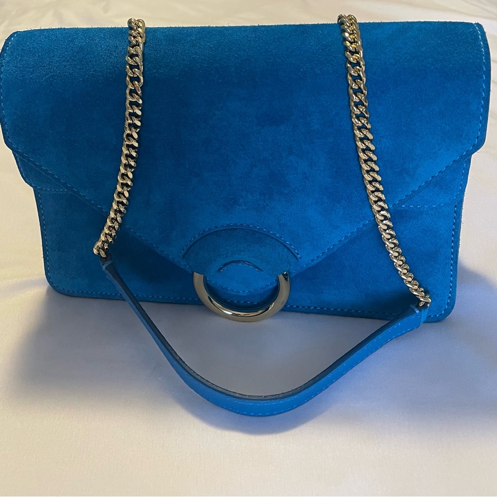 Banana Republic Blue Suede Bag Euc